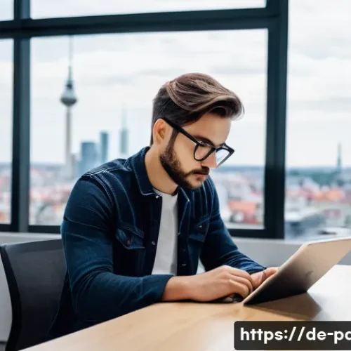 제품디자인 자격증 관련 직업군 - **Prompt:** A young, focused product designer, wearing a smart-casual outfit, sits at a clean, minim...