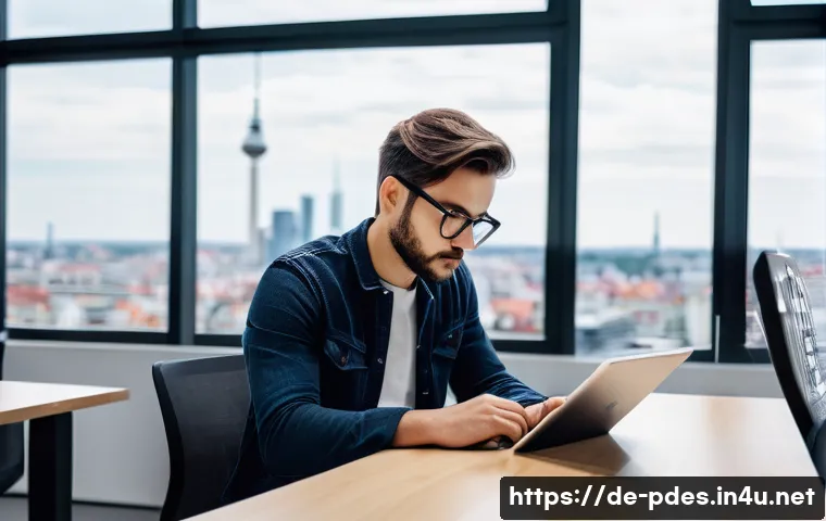 제품디자인 자격증 관련 직업군 - **Prompt:** A young, focused product designer, wearing a smart-casual outfit, sits at a clean, minim...